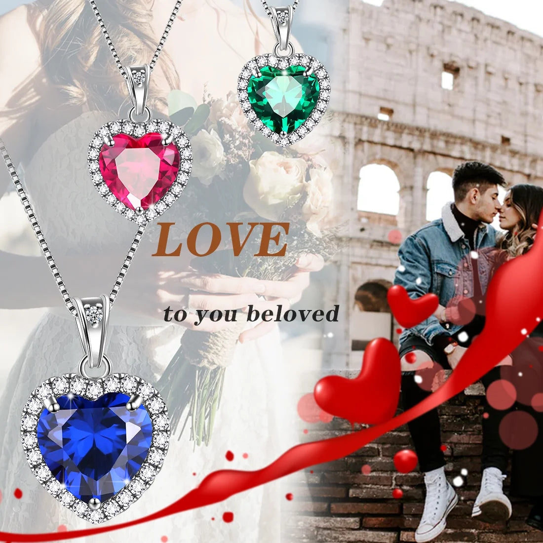 May Birthstone Necklace Women Green Heart Necklace Emerald Crystal CZ 925 Sterling Silver Pendant Jewelry Birthday Mother'S Day Gift