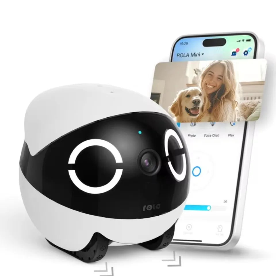 JHD for 2025 New Enabot ROLA Mini Pet Companion Robot 2K Camera Intelligent Robot Remote Monitoring Robot Wireless for Dog Cat