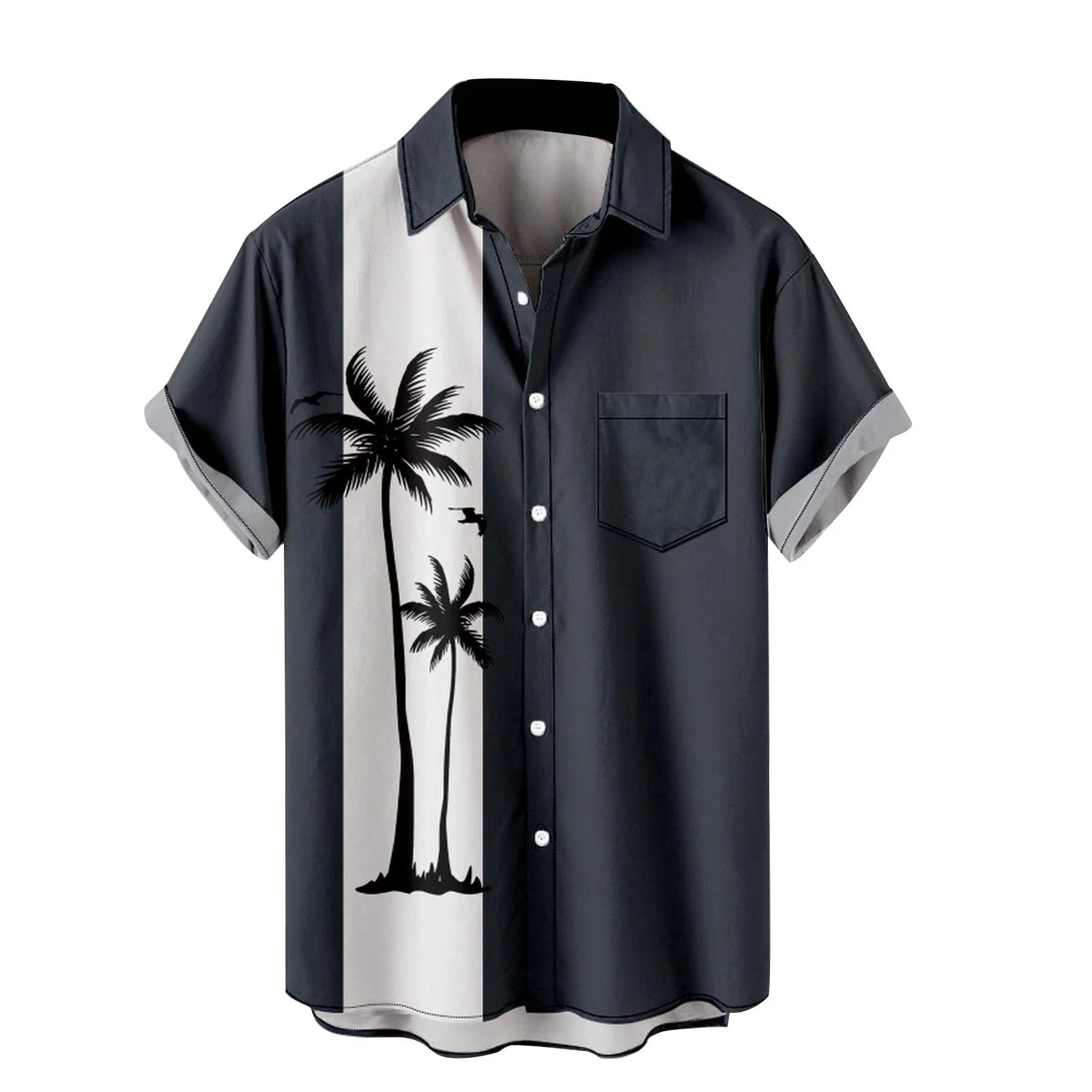 Men'S Summer Trendy Hawaiian Style Short Sleeve Casual Shirts Mens T-Shirts Shirts for Men Fashion Mens T Shirts Casual Navy,S