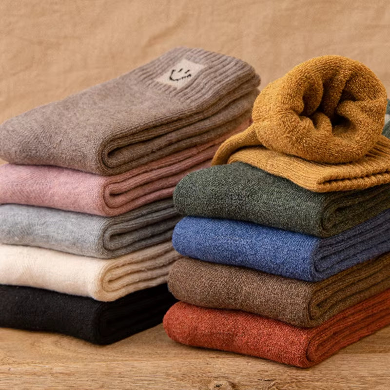 2 Pairs Cute Cow Spots Print Socks, Thickened & Warm Coral Fleece Socks, Women'S Stockings & Hosiery