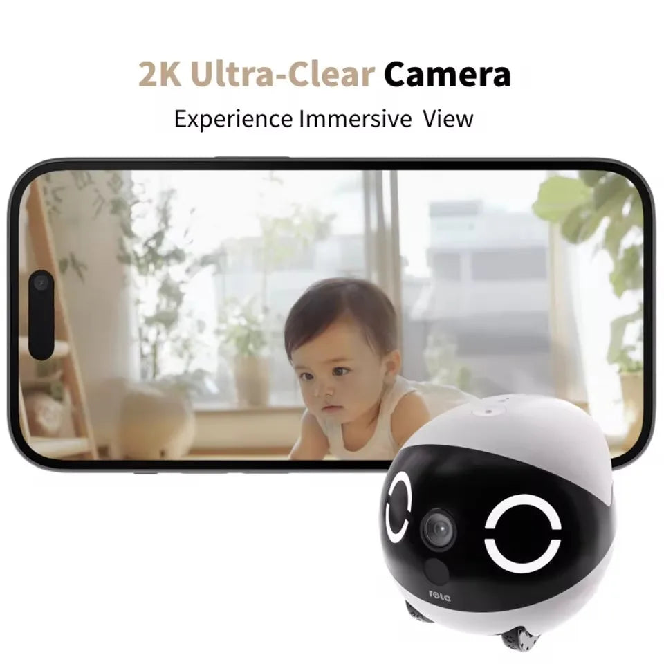 JHD for 2025 New Enabot ROLA Mini Pet Companion Robot 2K Camera Intelligent Robot Remote Monitoring Robot Wireless for Dog Cat