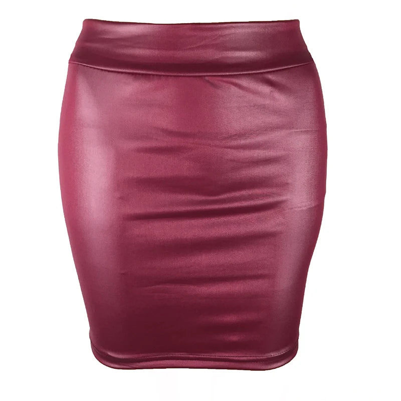 Leather Matte Slim Mini Sexy Fashion PU Hot Short High Waist Skirt Korean Nightclub Streetwear Wholesale Clothes 7ST