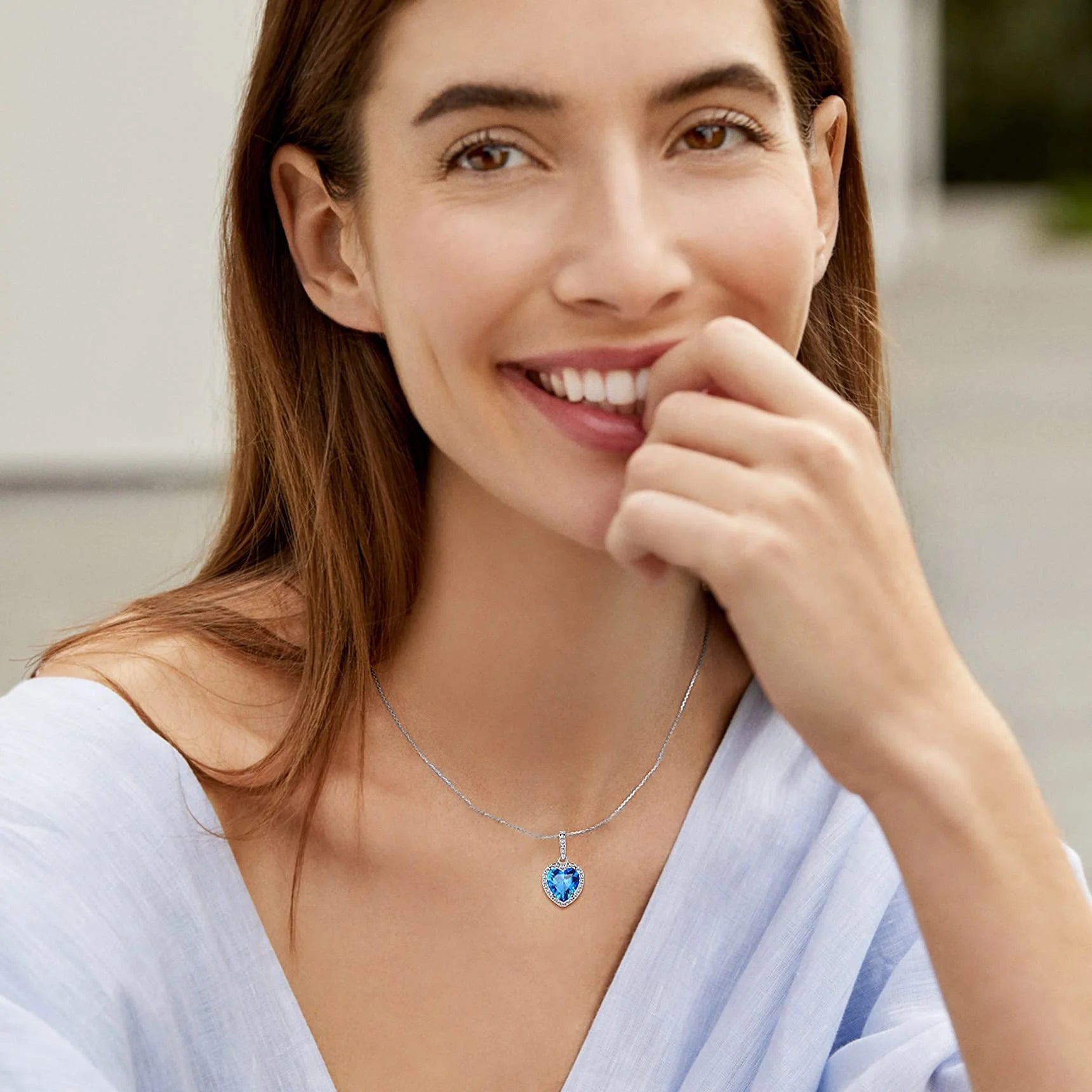 December Birthstone Turquoise Pendant Necklace – 925 Sterling Silver Heart Choker with CZ Accents – Elegant Gift for Women, Wife, Mom, or Daughter